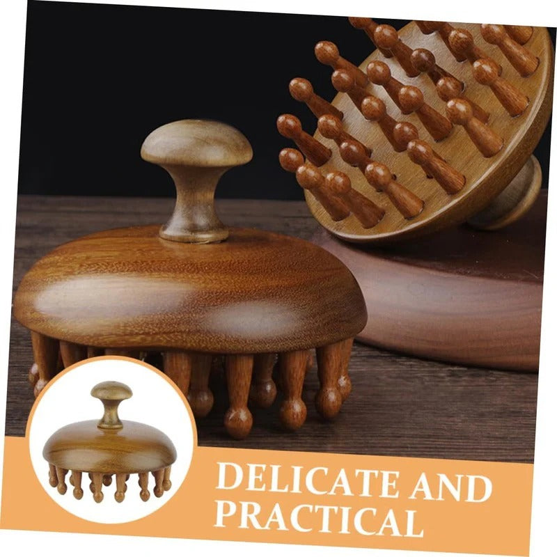 Natural Wood Detangling Comb with Gentle Rounded Tips