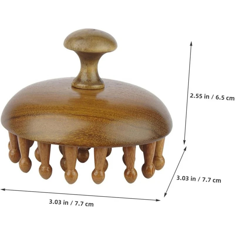 Natural Wood Detangling Comb with Gentle Rounded Tips