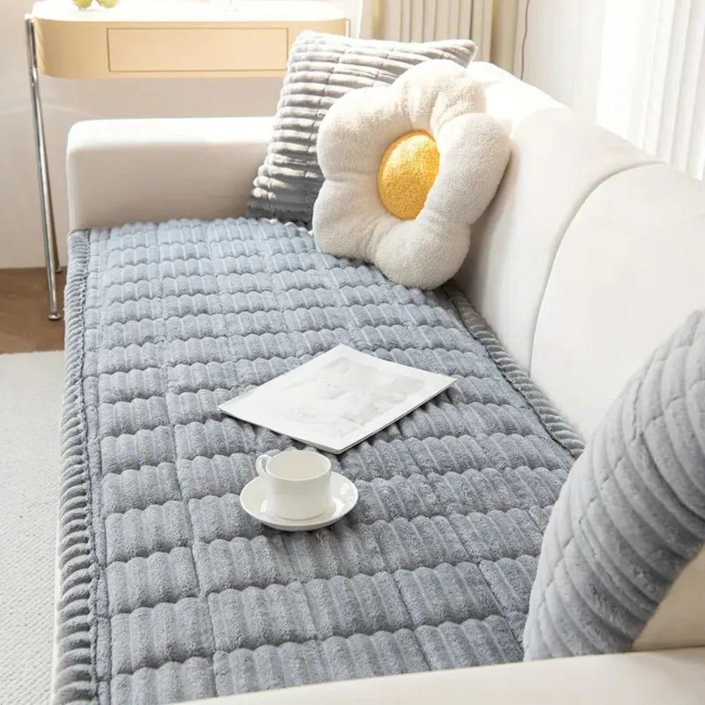 Soft Touch Sofa Protector with Elegant Pleated Edges