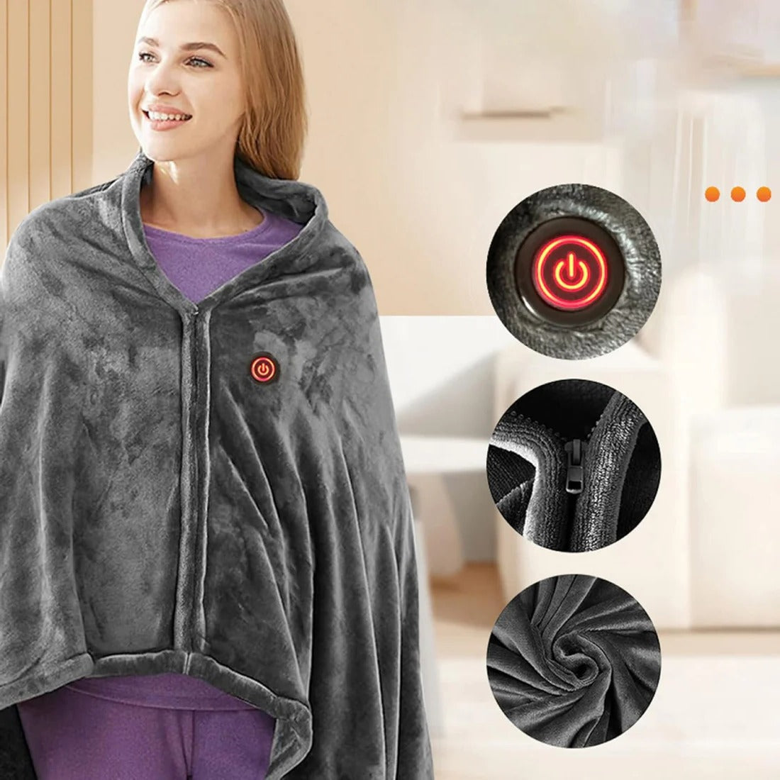 Cozy Electric Wrap Blanket for Warmth on the Go