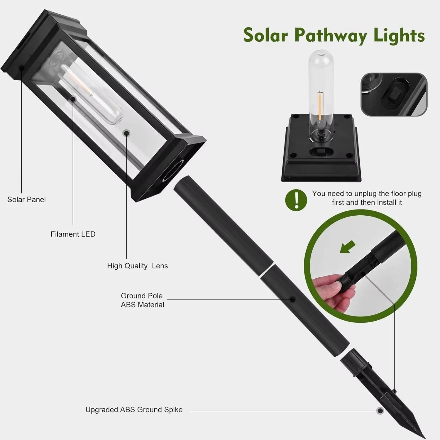 Eco-Friendly Solar Pathway Lights for Your Garden - Set of 2