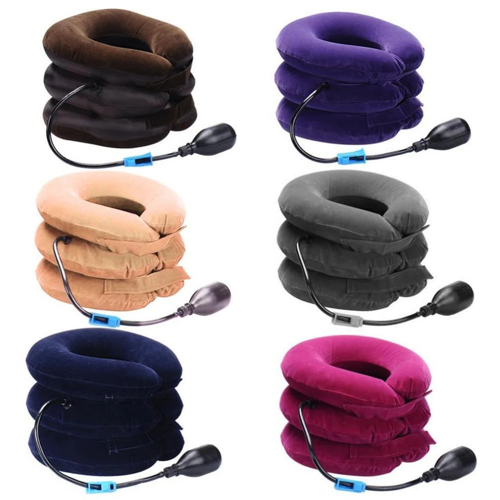 Inflatable Neck Traction Pillow with Three Layer Support