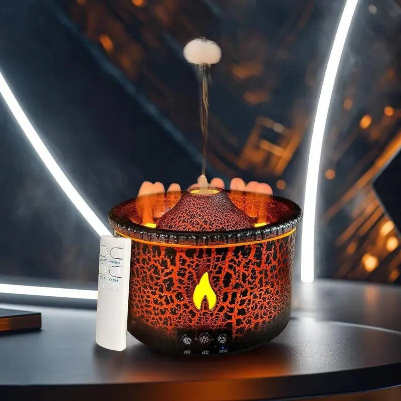 Lava-Inspired Essential Oil Diffuser with Ambient Lighting and Remote Control