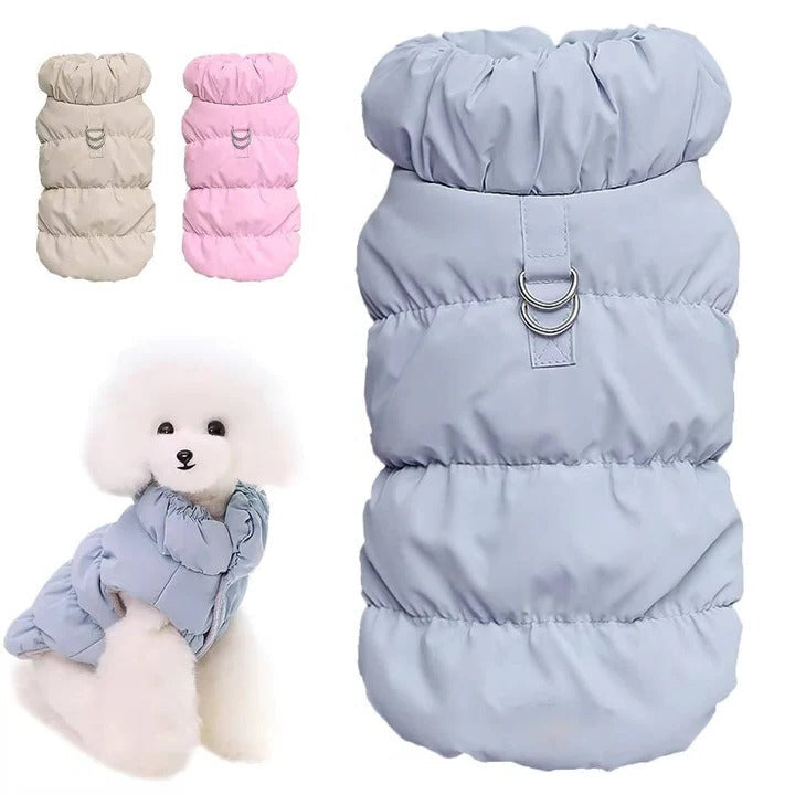 Cozy Winter Vest with Built-In Leash Connector for Pets