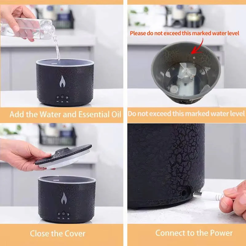 Lava-Inspired Essential Oil Diffuser with Ambient Lighting and Remote Control