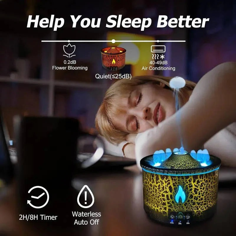 Lava-Inspired Essential Oil Diffuser with Ambient Lighting and Remote Control