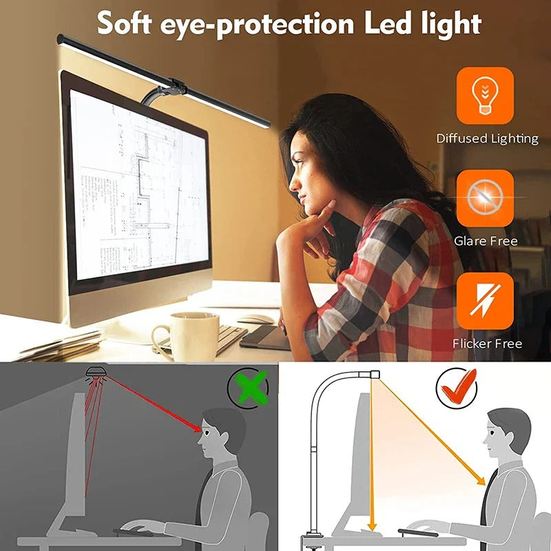 Versatile Dual-Head LED Desk Lamp for Optimal Lighting