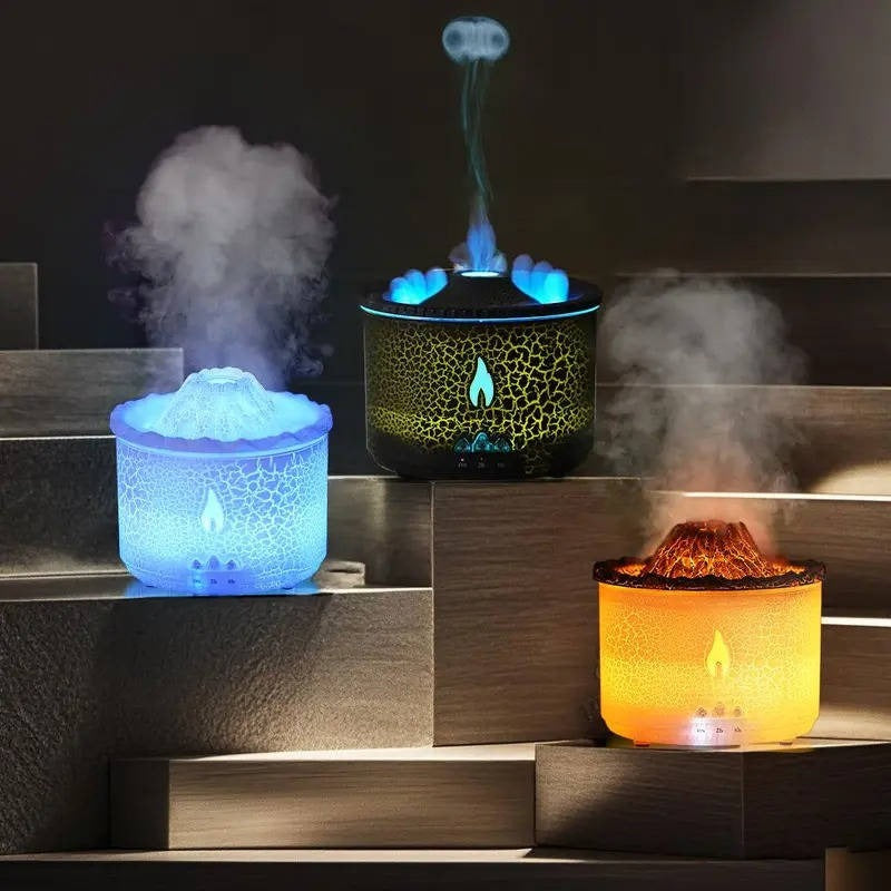 Lava-Inspired Essential Oil Diffuser with Ambient Lighting and Remote Control