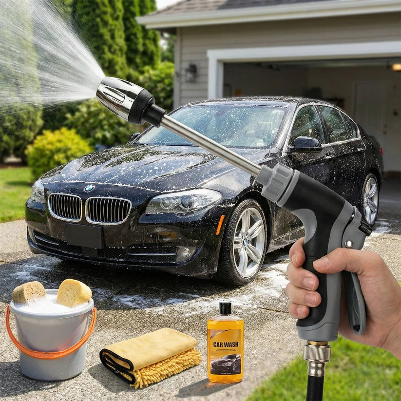 Premium Stainless Steel Long Reach Hose Nozzle with Versatile Spray Options