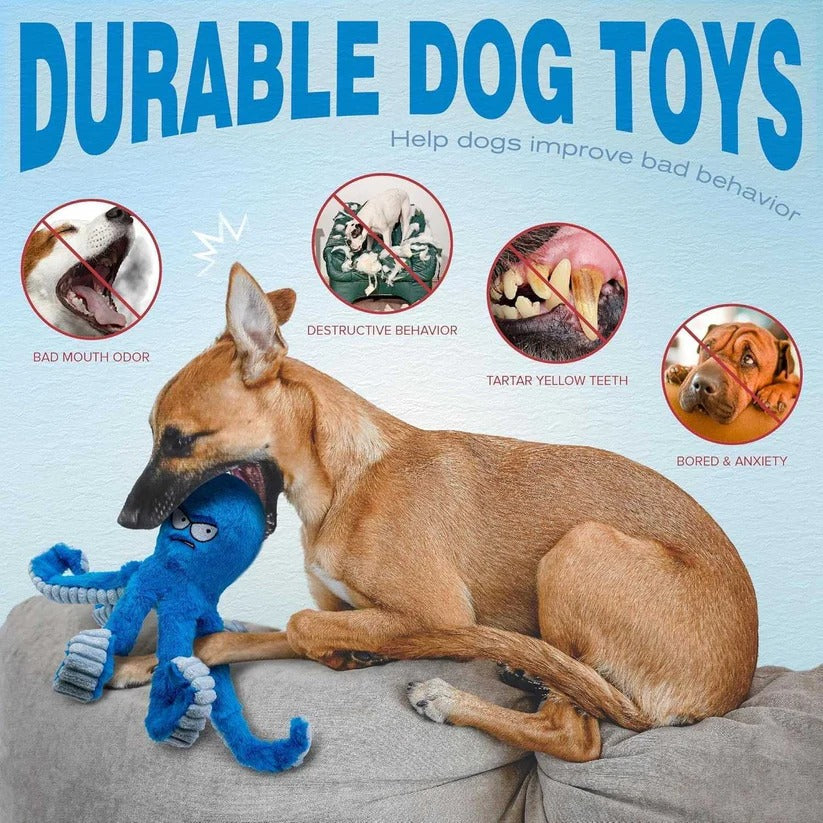 Tough Plush Canine Companion with Squeak and Crinkle Delight