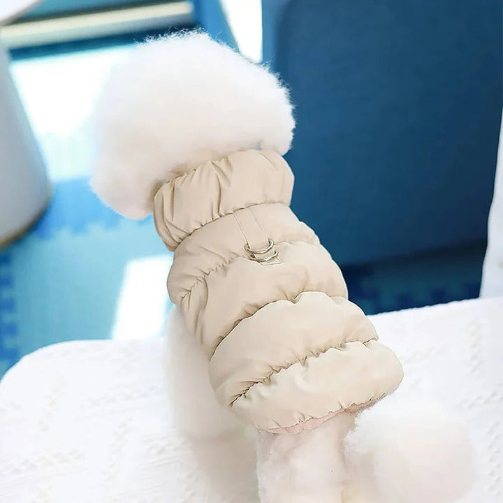 Cozy Winter Vest with Built-In Leash Connector for Pets