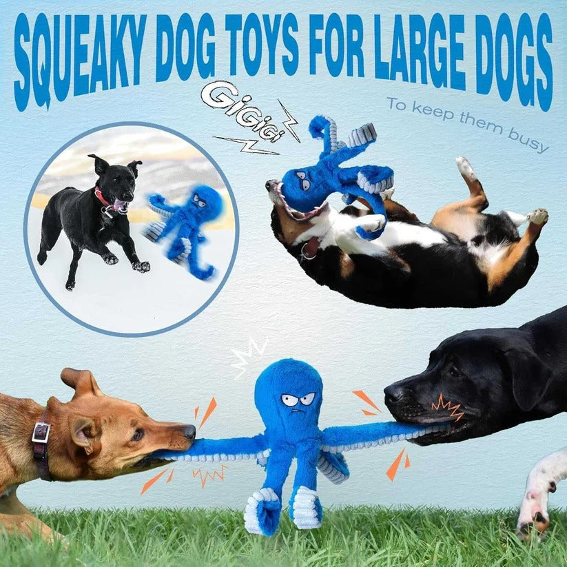 Tough Plush Canine Companion with Squeak and Crinkle Delight