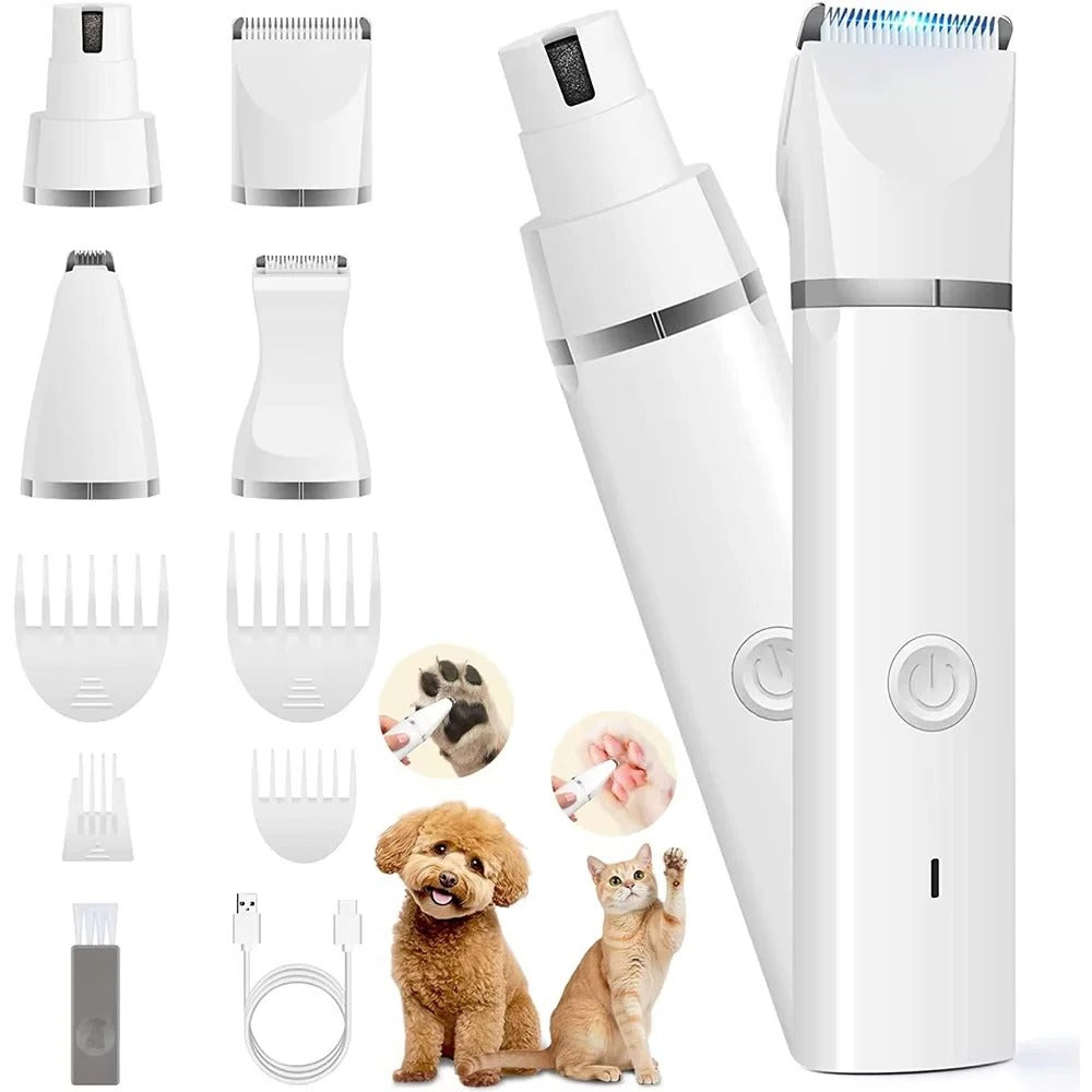 Rechargeable Pet Care Grooming Kit with Clipper and Nail Trimmer