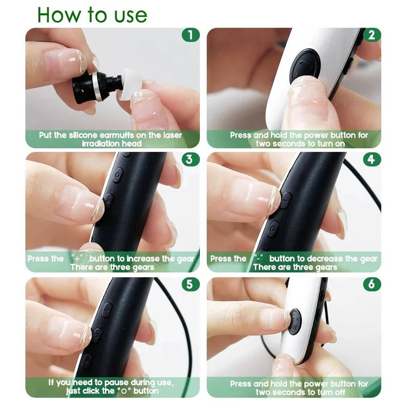 Rechargeable Dual Probe Red Light Therapy Device for Ear and Nose