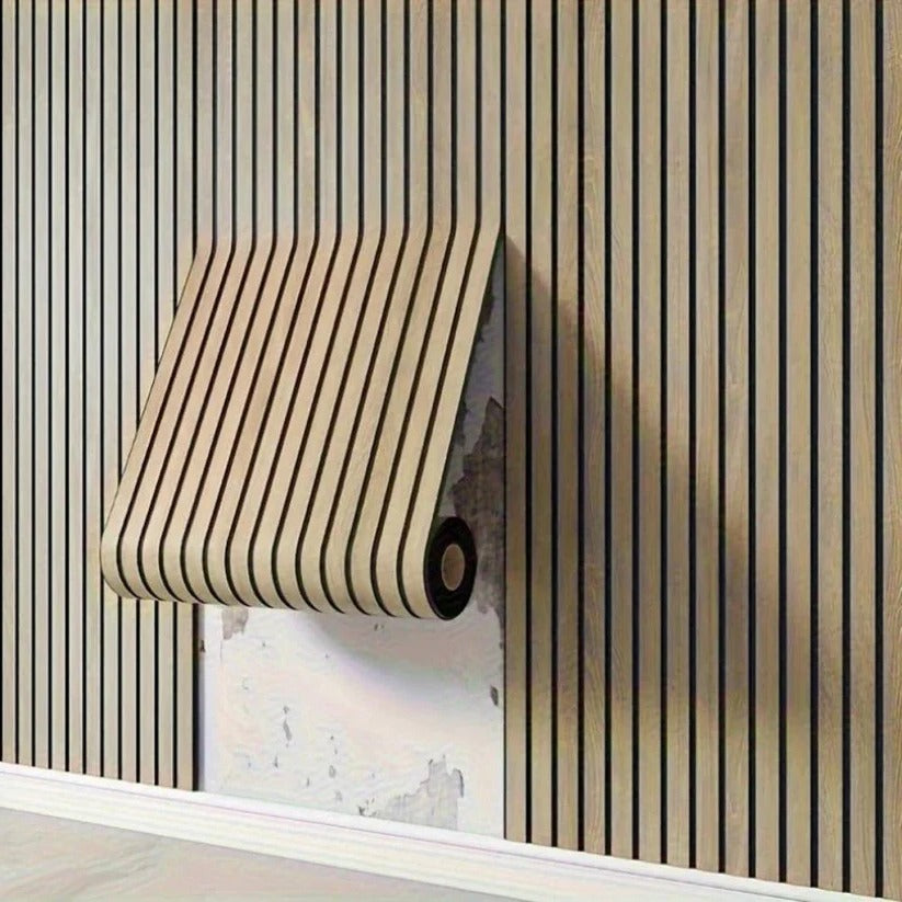 Peel-and-Stick Textured Wall Panels for a Natural Wood Look
