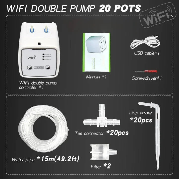 Smart Irrigation System with 20 Drip Nozzles for Plants