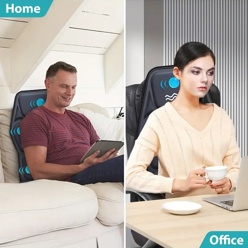 Therapeutic Back Massage Cushion with Heat and Vibration Support