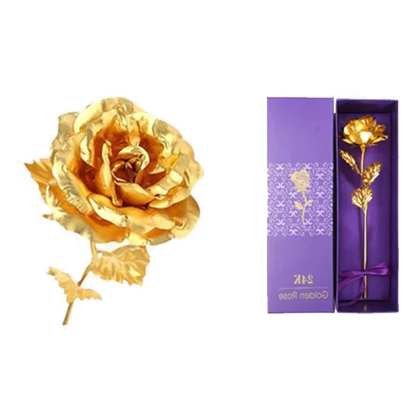 Elegant 24K Gold-Plated Rose in Gift Presentation