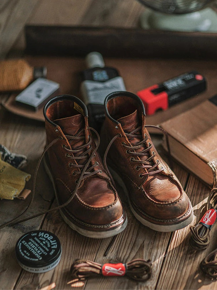 Durable Full Grain Leather Classic Work Boots for Men