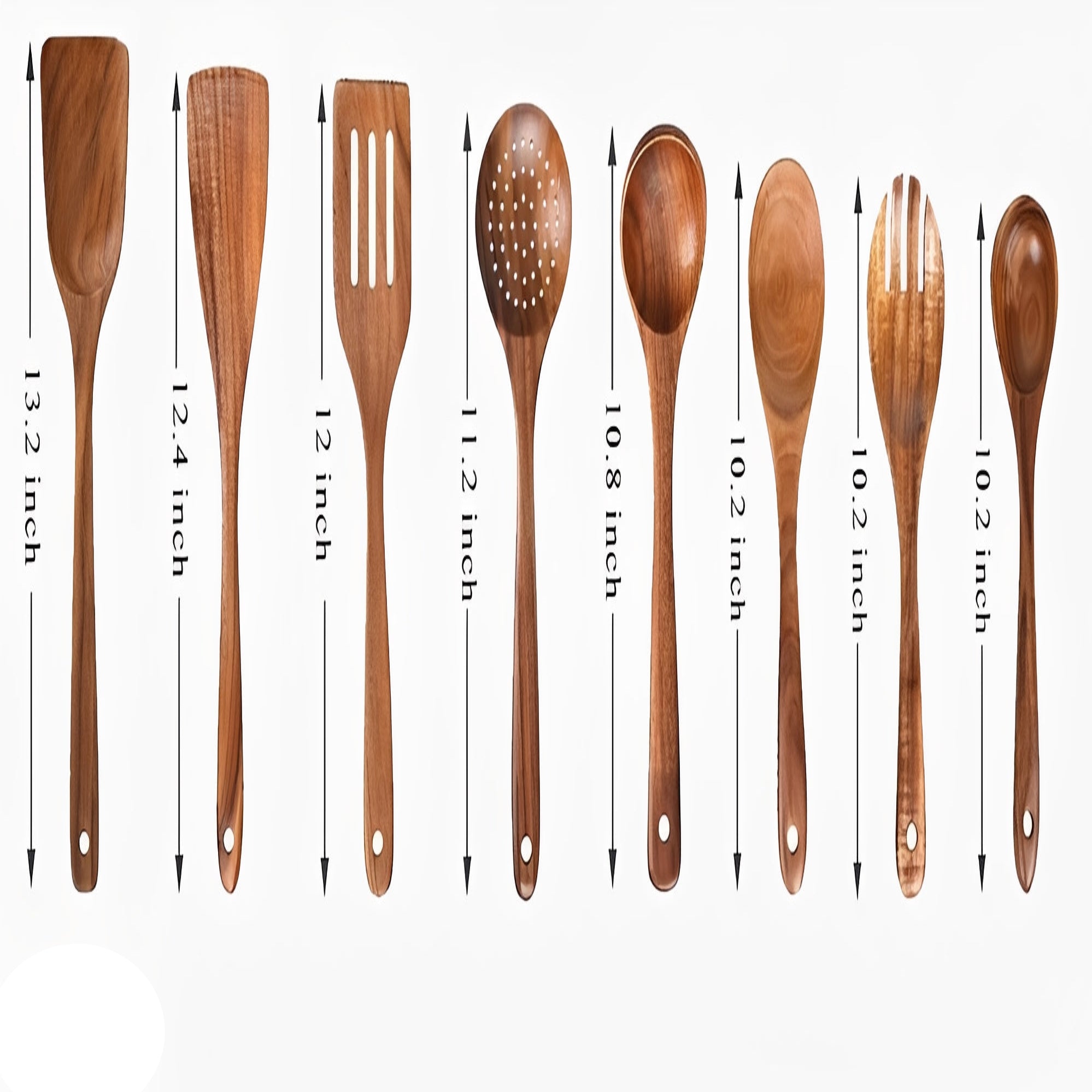 Eco-Friendly Teak Wood Cooking Utensils - 8 Piece Set