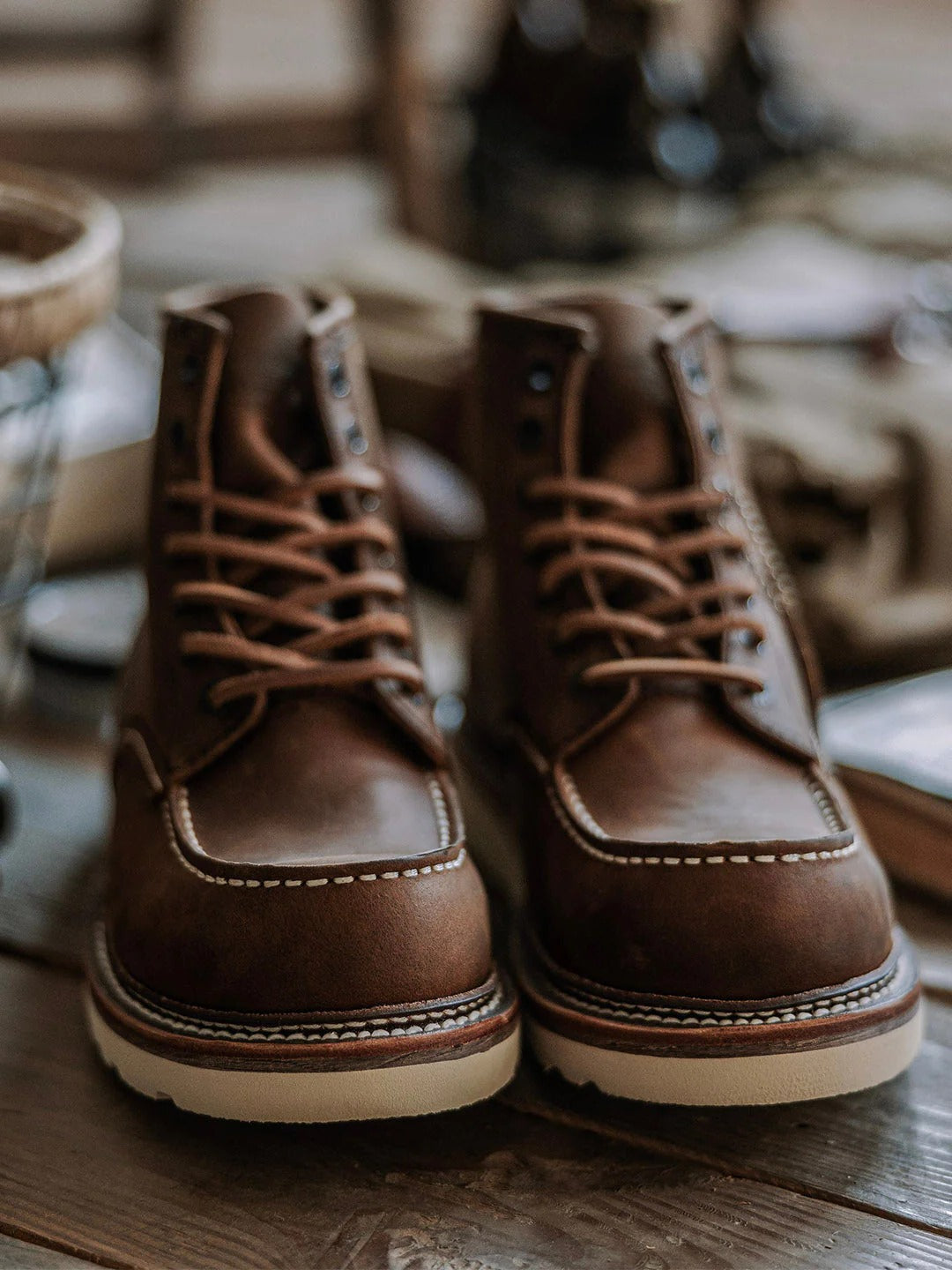 Durable Full Grain Leather Classic Work Boots for Men