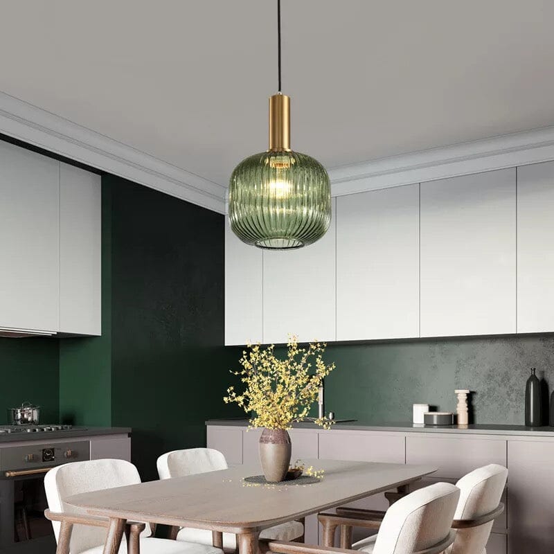 Nordic Elegance Pendant Lighting in Fluted Glass Design