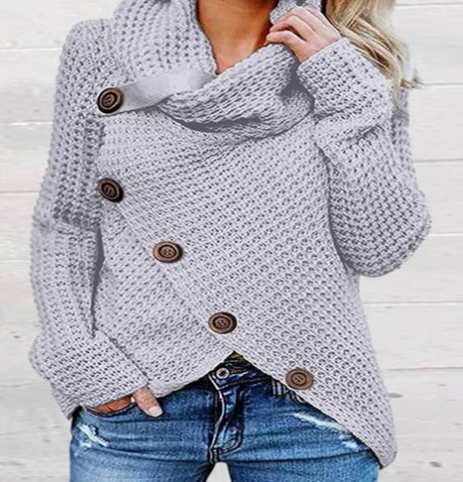 Women’s Knit Cardigan | Shawl Collar & Asymmetrical Buttons | Soft Lining Fabric | Stylish Warmth for Any Weather