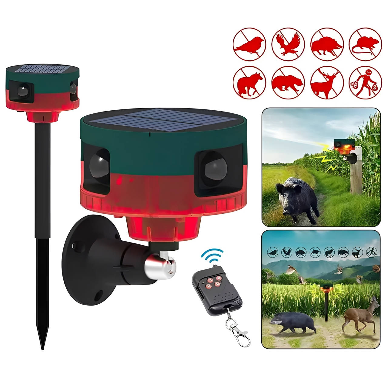 All-Around Solar Wildlife Deterrent for Garden Protection