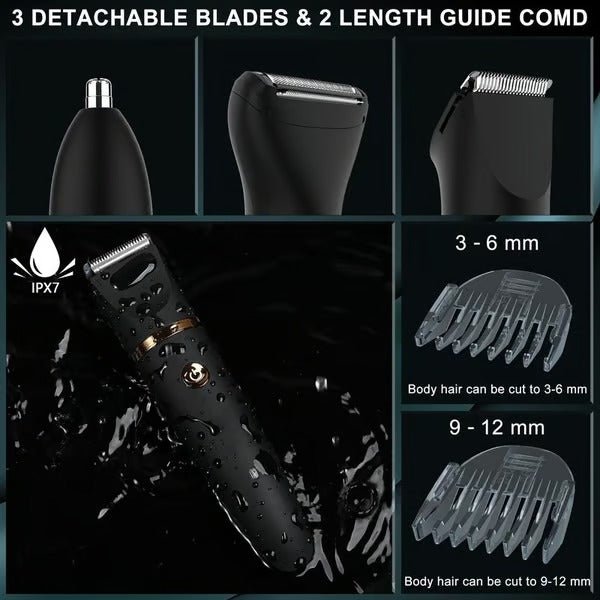 TrimMaster 3-in-1 Waterproof Grooming Tool for Men