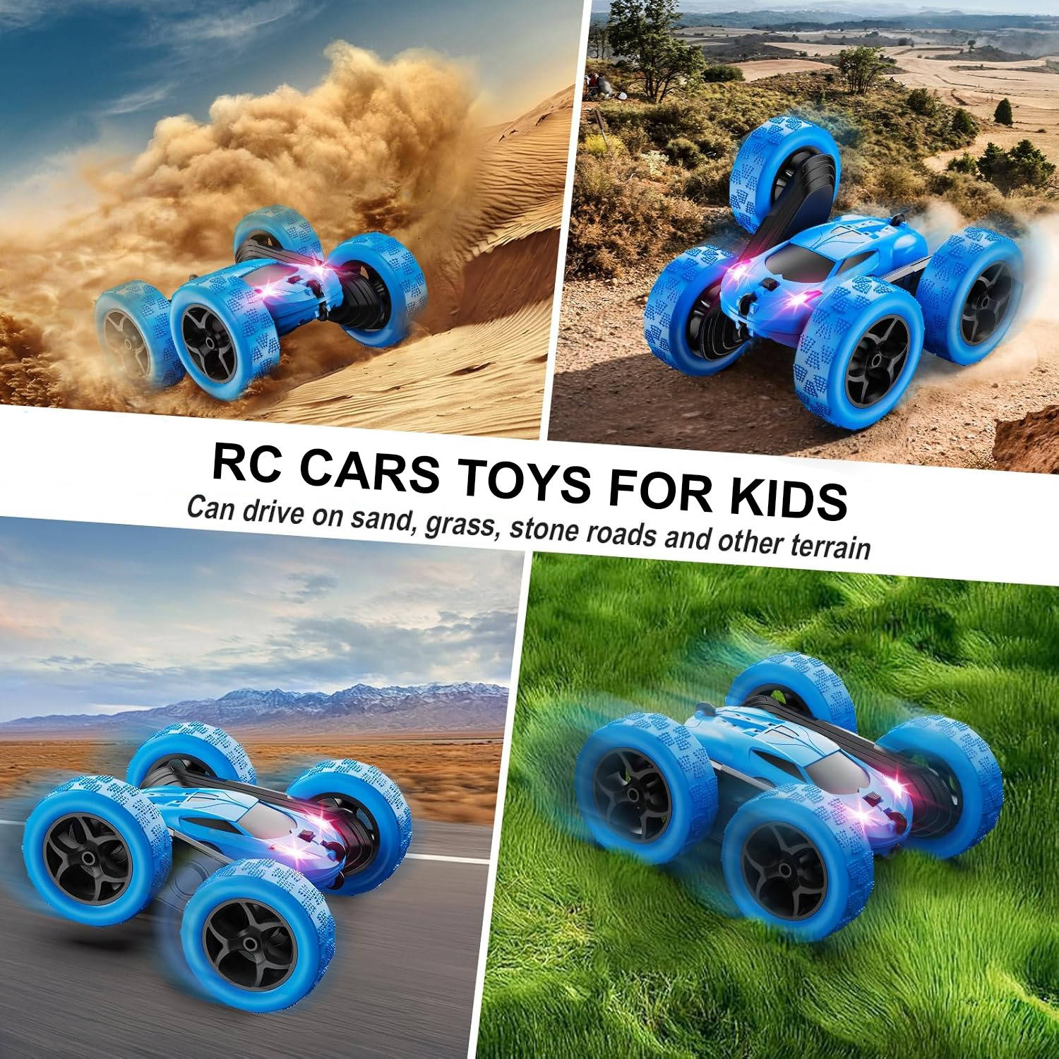 Remote Control Car for Children 6-12 Years with LED Lights & 360° Spins