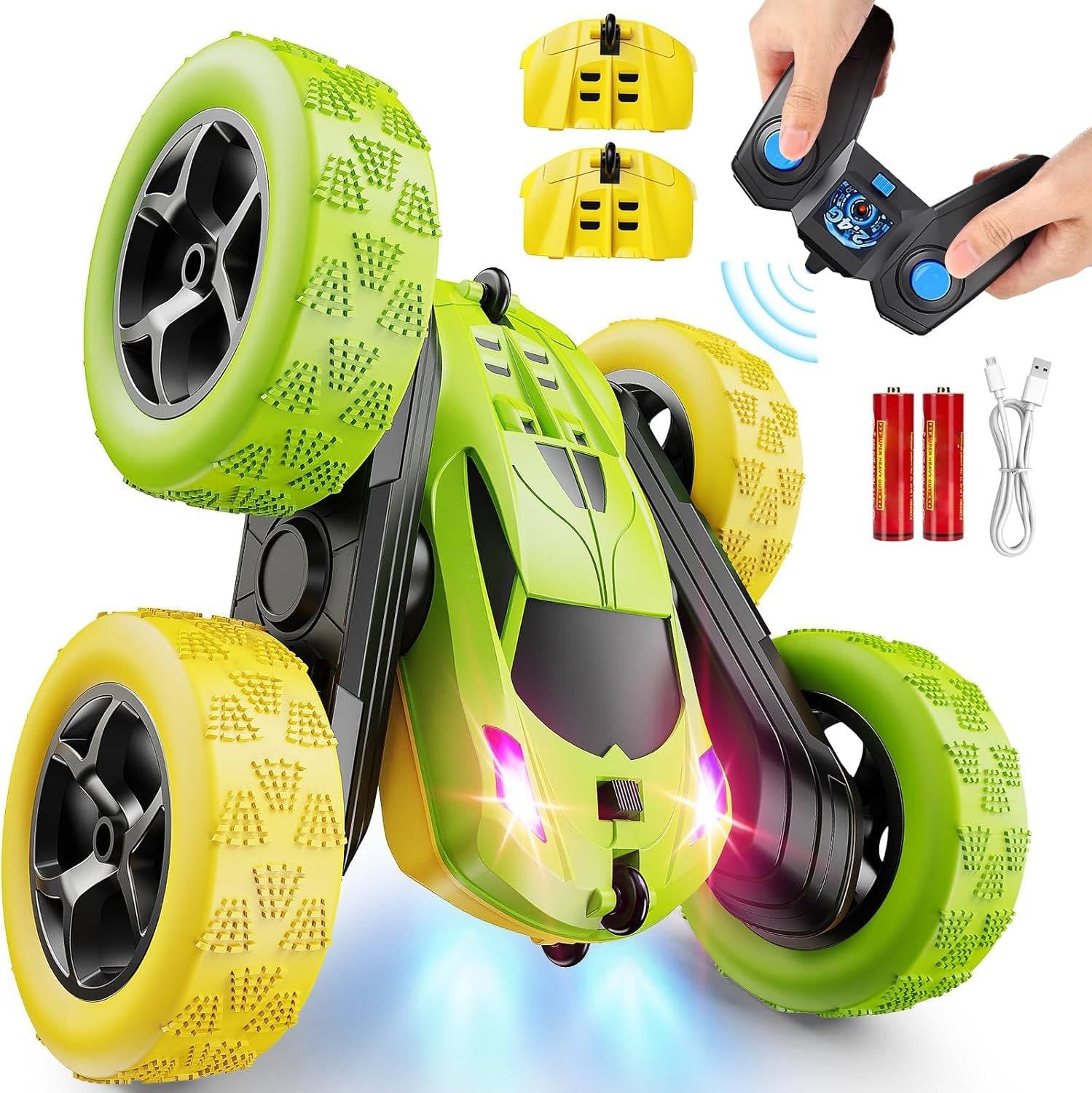 Remote Control Car for Children 6-12 Years with LED Lights & 360° Spins