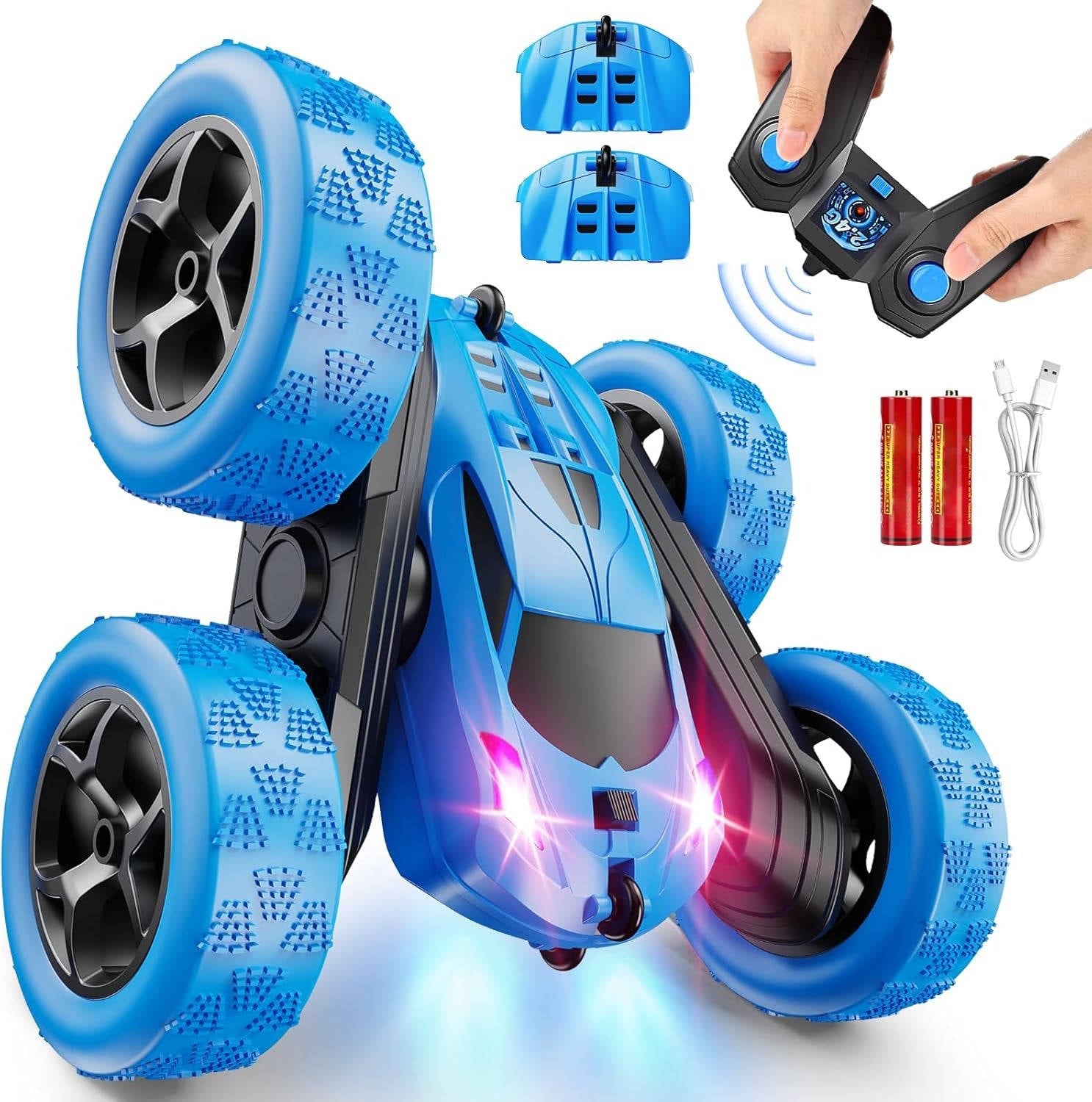 Remote Control Car for Children 6-12 Years with LED Lights & 360° Spins