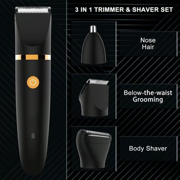 TrimMaster 3-in-1 Waterproof Grooming Tool for Men