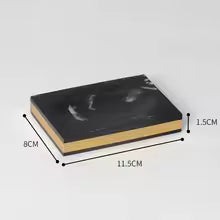 Sophisticated Black Marble Serving Tray with Elegant Gold Trim