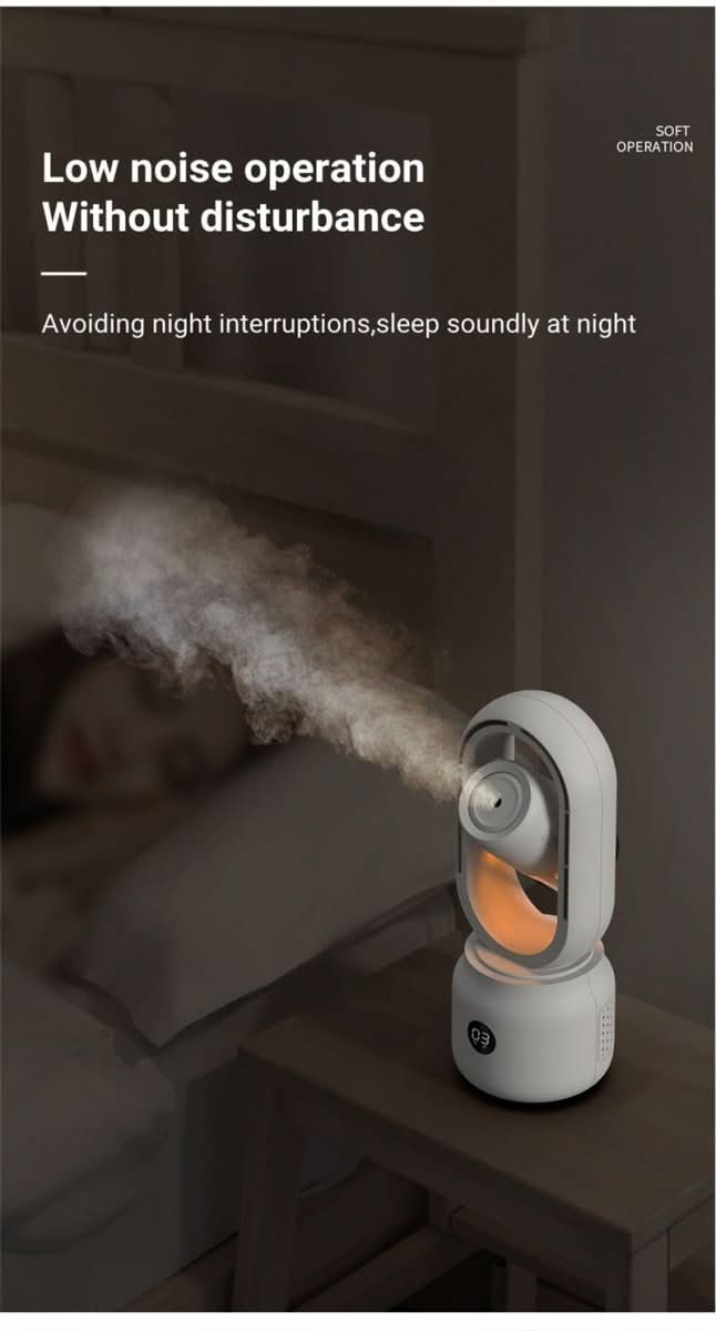 CoolBreeze Bladeless Fan with Humidifier and Mood Light