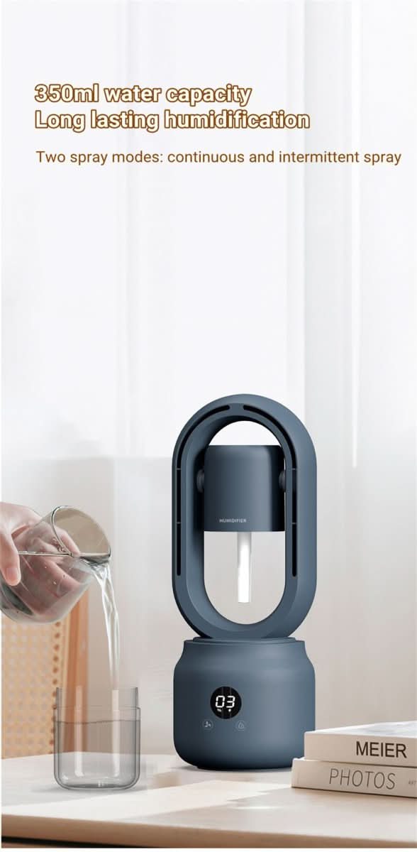 CoolBreeze Bladeless Fan with Humidifier and Mood Light