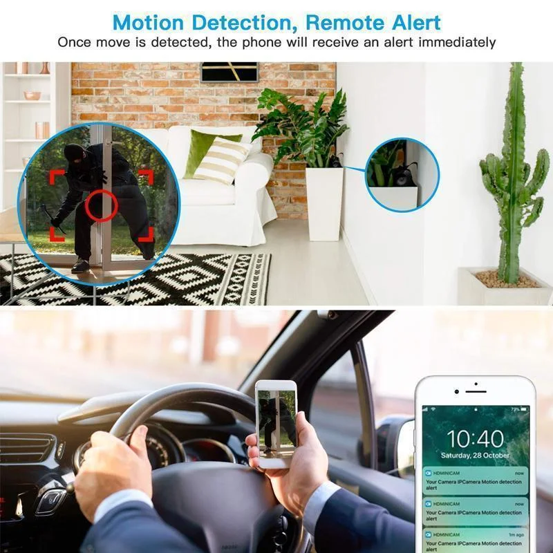 Compact 1080p WiFi Surveillance Camera with Magnetic Base