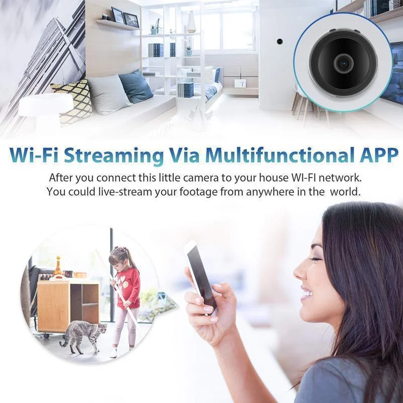 Compact 1080p WiFi Surveillance Camera with Magnetic Base
