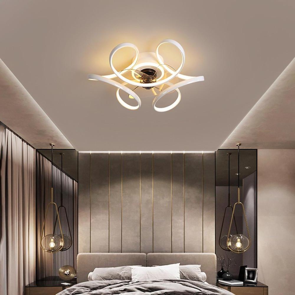22'' LED 2-Light Cluster Design Ceiling Fan Nordic Style LED Metal Aluminum Silica gel-dazuma