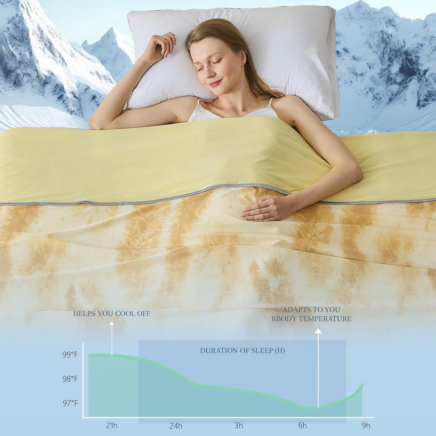 Cooling Blanket Made with Ultra-Cool Fabric – Lightweight and Breathable for Warm Nights