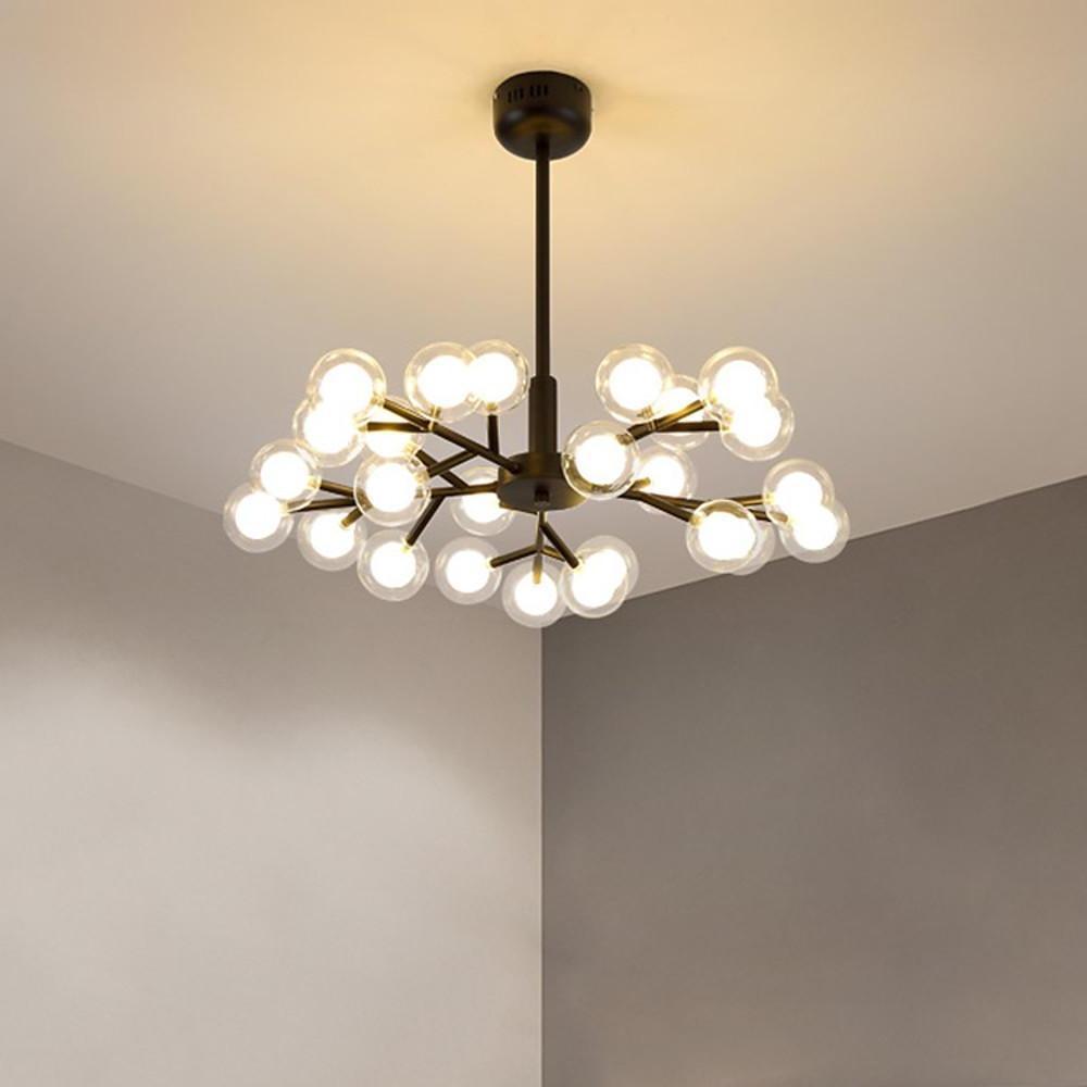 25-Light LED Cluster Glass Bubble Taavita Chandelier Hanging Ceiling Lights