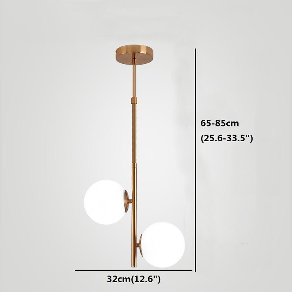 2-Light Ball-Shaped Electroplated Glass Metal LED Modern Pendant Lights