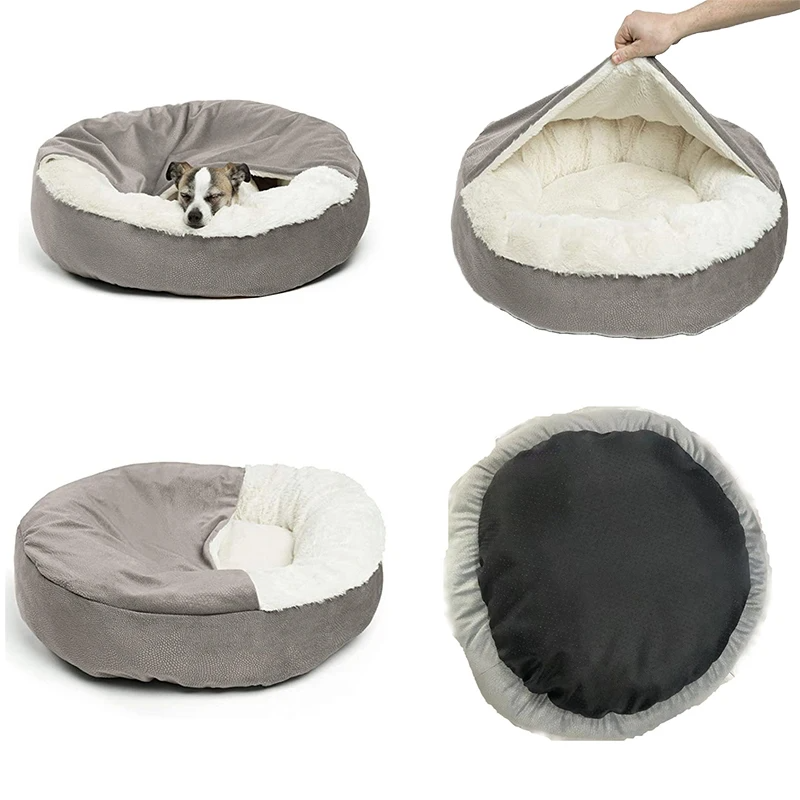 Taavita Orthopedic Dog Bed with Blanket – Supportive Memory Foam, Covered Blanket Design, Waterproof & Dirt-Resistant, Machine Washable Cover