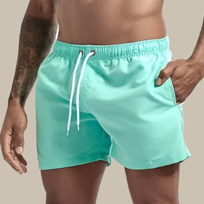 Men's Swim Shorts | Quick-Drying Fabric & Drawstring Waist | Mid-Thigh Length | Comfortable Fit