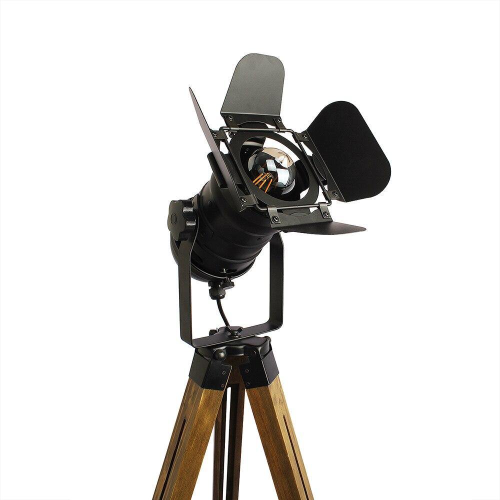 Neo-Retro Industrial Style Wooden Tripod Floor Lamp