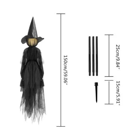 Illuminated Witch Yard Stake - Halloween Decoration for Witches