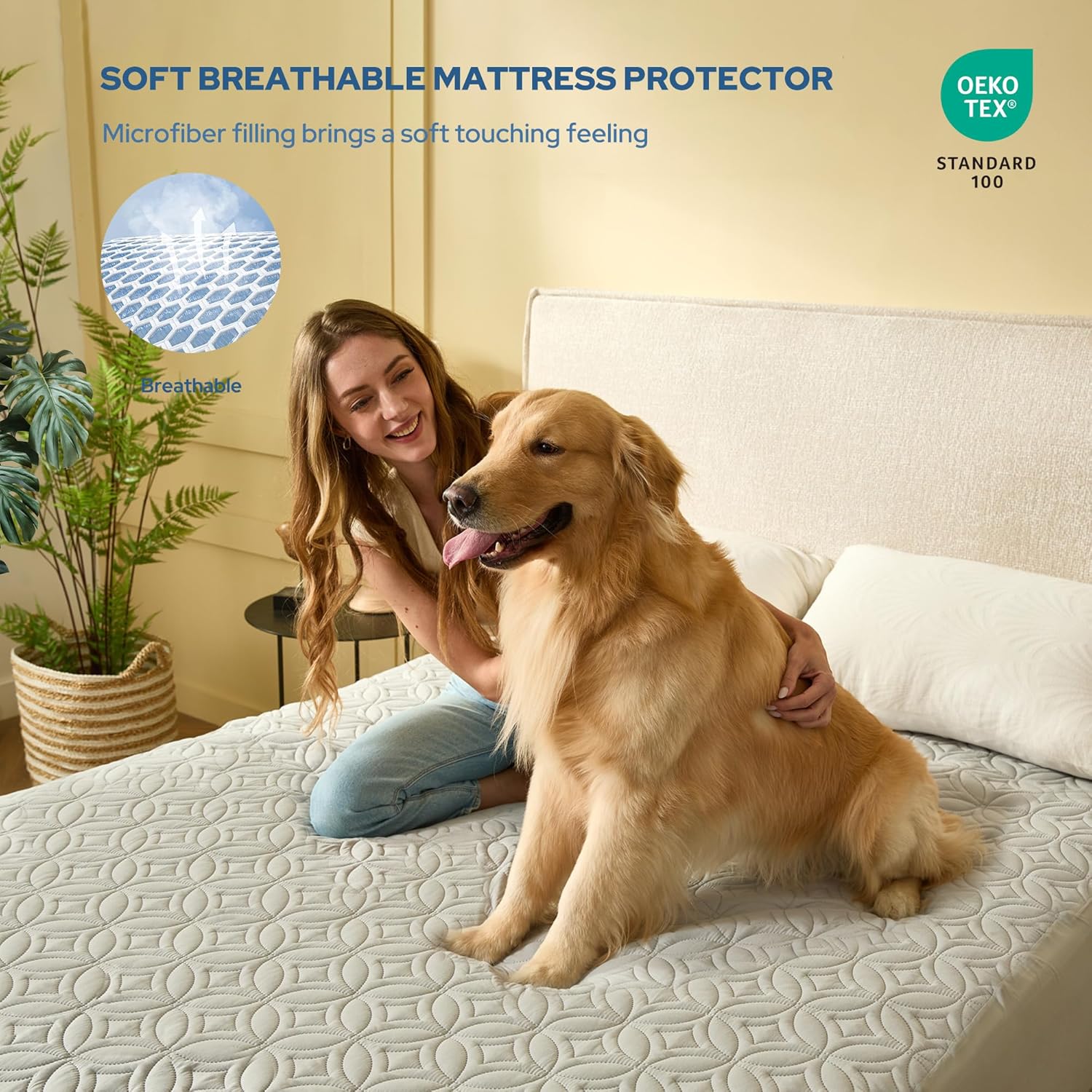 Waterproof Mattress Protector with Deep Pockets – Soft, Breathable Cover