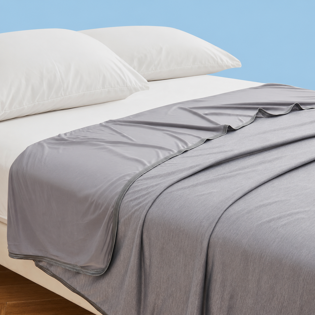 Lightweight Double-Sided Cooling Throw Blanket for Warm Sleepers