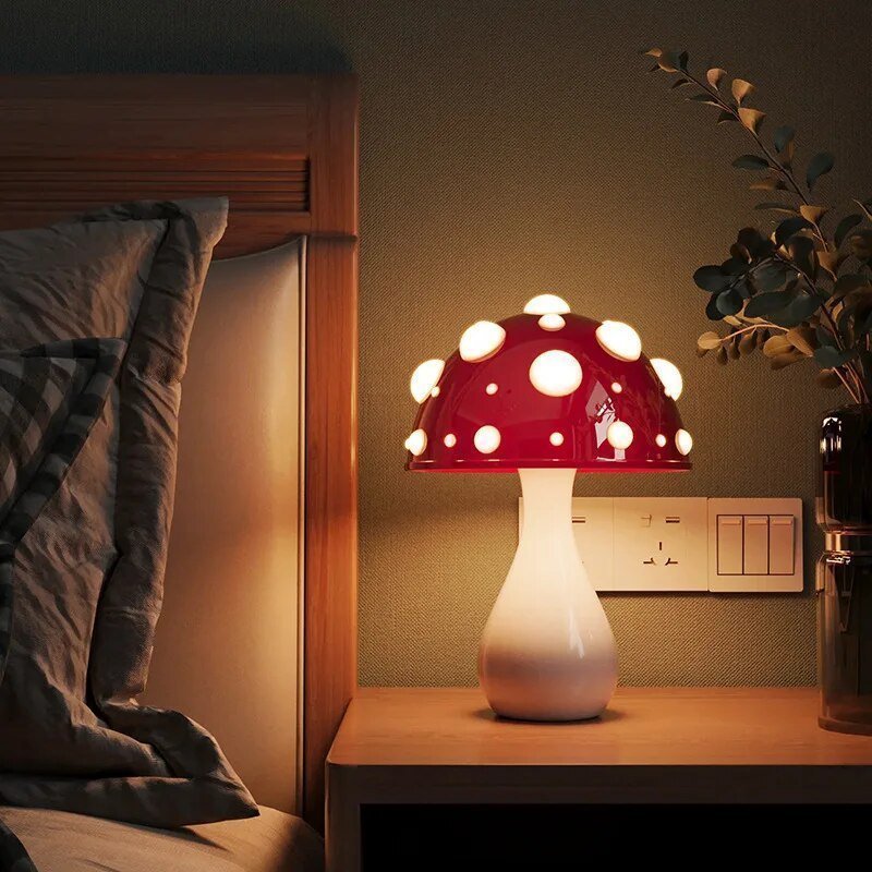 Mushroom-Inspired LED Table Lamp for Cozy Modern Spaces