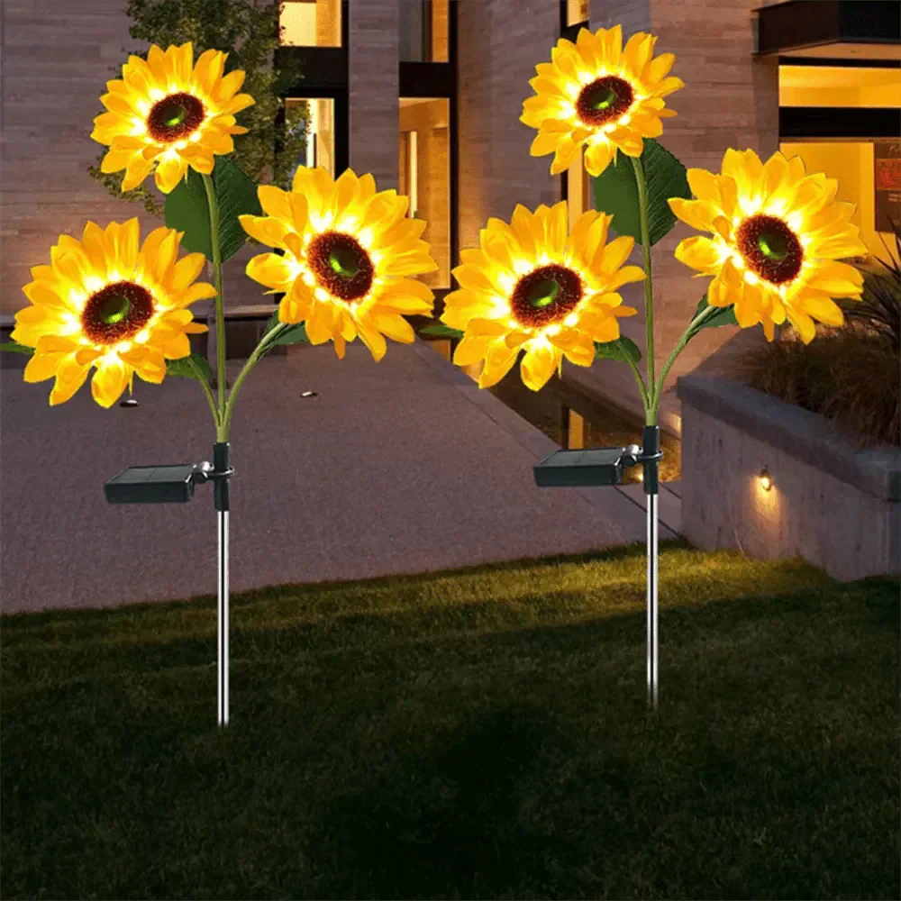 Durable Solar-Powered Daisy Lamp for Outdoor Lighting